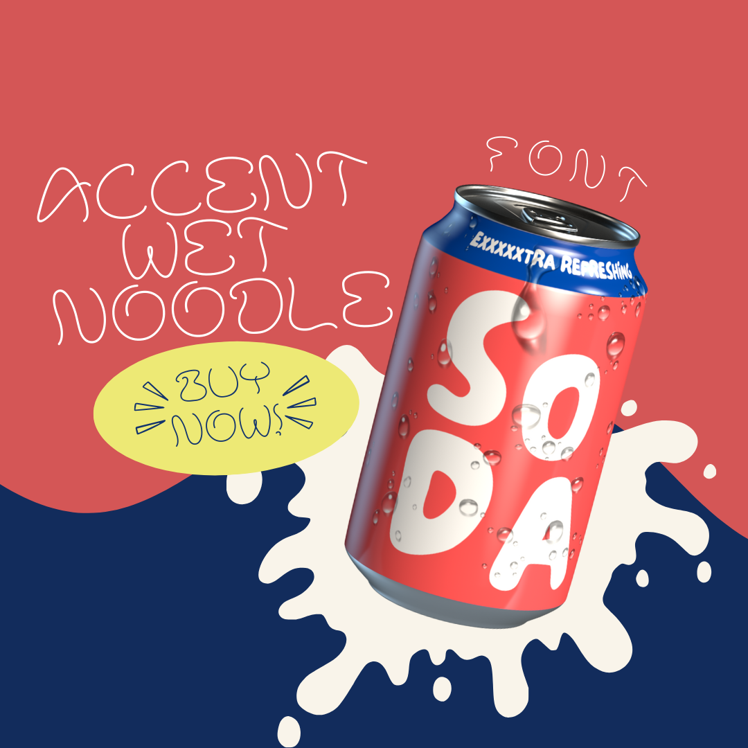Accent Wet Noodle Font | Free Font Download | Download Thousands of Fonts for Free Sample Image