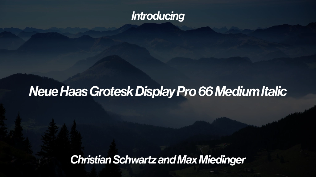Neue Haas Grotesk Display Pro 66 Medium Italic Font | Free Font Download | Download Thousands of Fonts for Free Sample Image