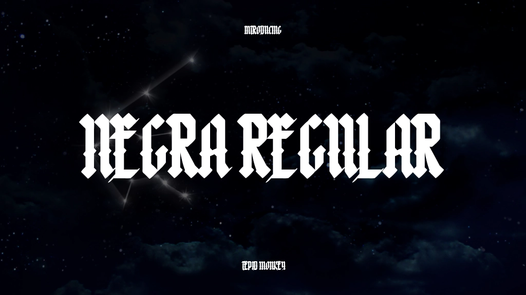 Negra Regular Schriftart | Kostenloser Schriftart-Download | Tausende Schriftarten kostenlos herunterladen Sample Image