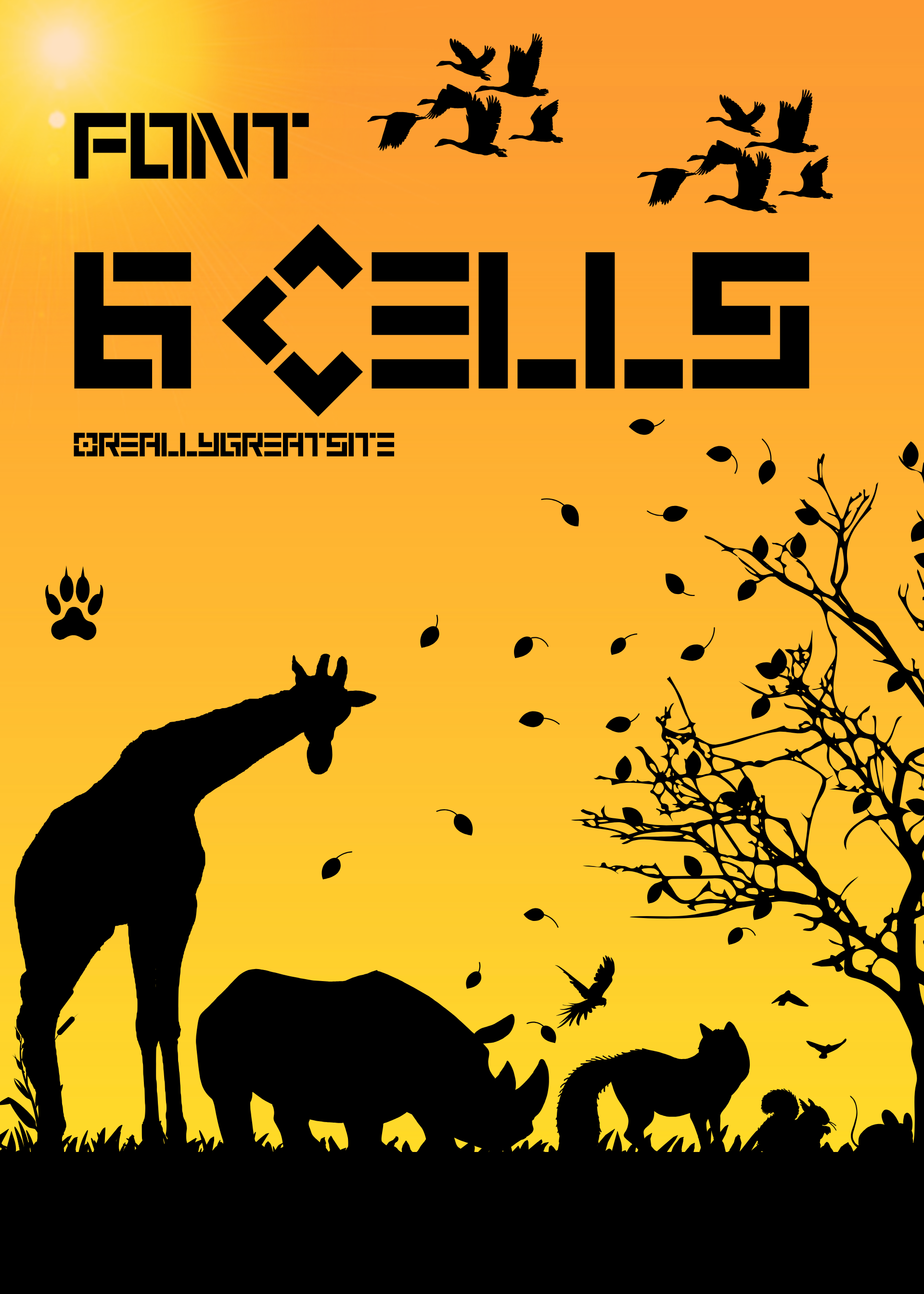 6 Cells Font | Free Font Download | Download Thousands of Fonts for Free Sample Image