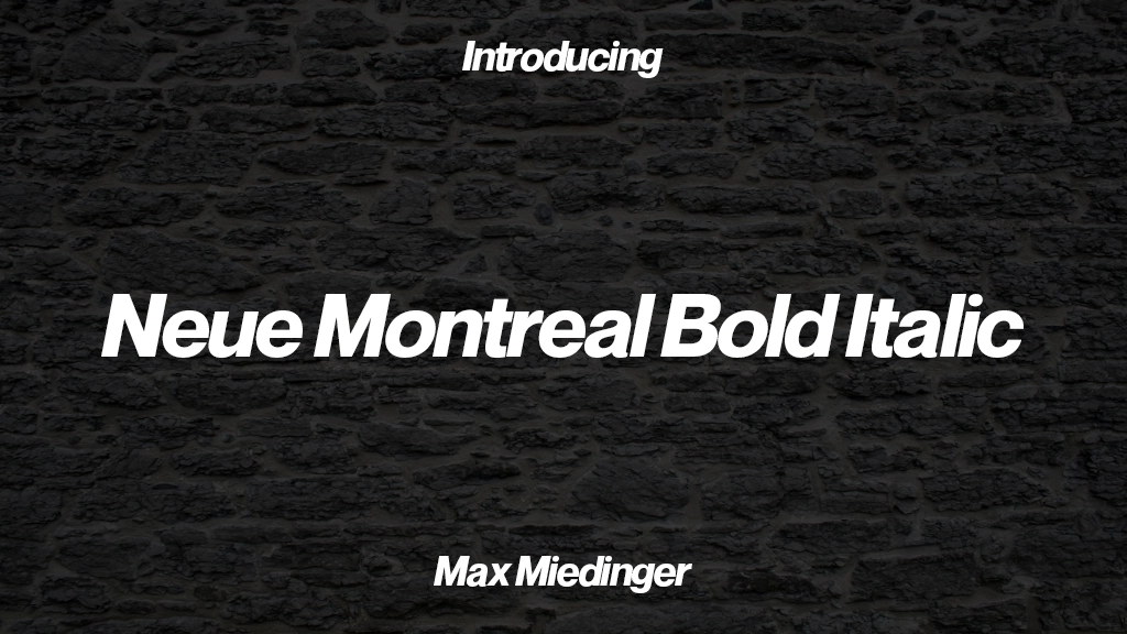 Neue Montreal Bold Italic Font | Free Font Download | Download Thousands of Fonts for Free Sample Image
