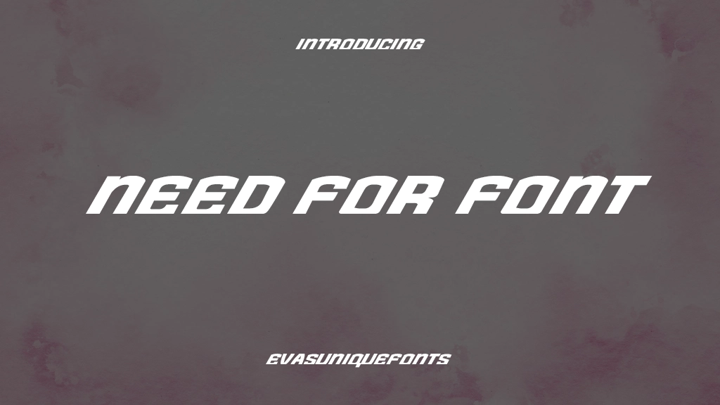 Need for Font Font | Free Font Download | Download Thousands of Fonts for Free Sample Image