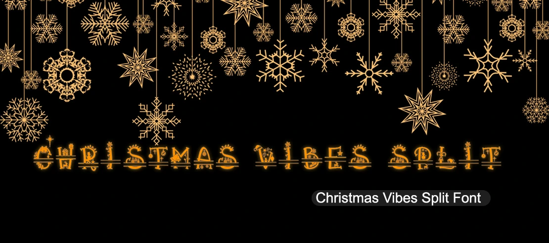 Christmas Vibes Split Font | Free Font Download | Download Thousands of Fonts for Free Sample Image