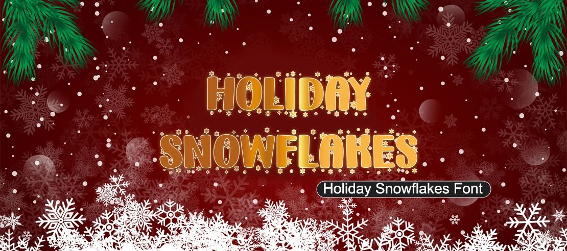 Holiday Snowflakes Font | Free Font Download | Download Thousands of Fonts for Free Sample Image