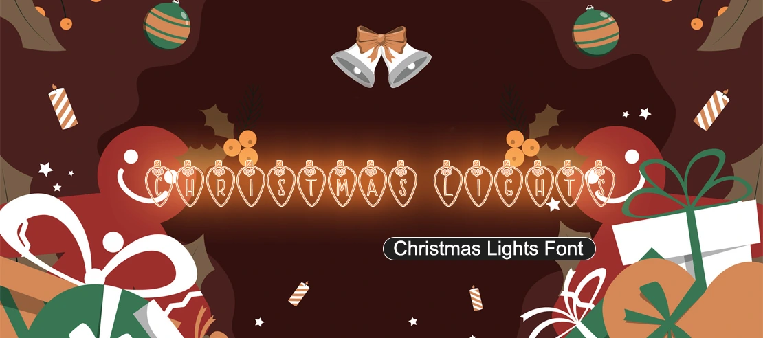 Christmas Lights Font | Free Font Download | Download Thousands of Fonts for Free Sample Image