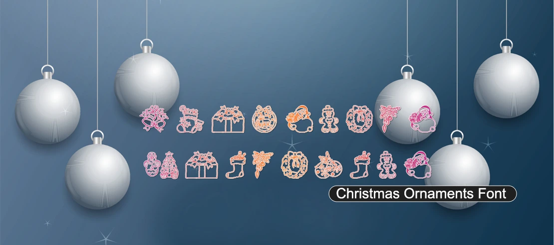 Christmas Ornaments Font | Free Font Download | Download Thousands of Fonts for Free Sample Image