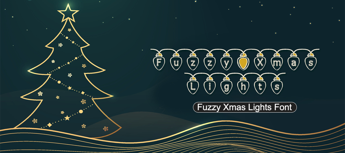 Fuzzy Xmas Lights Font | Free Font Download | Download Thousands of Fonts for Free Sample Image