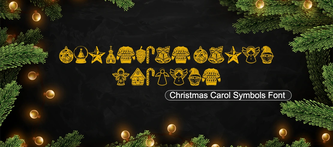 Christmas Carol Symbols Font | Free Font Download | Download Thousands of Fonts for Free Sample Image