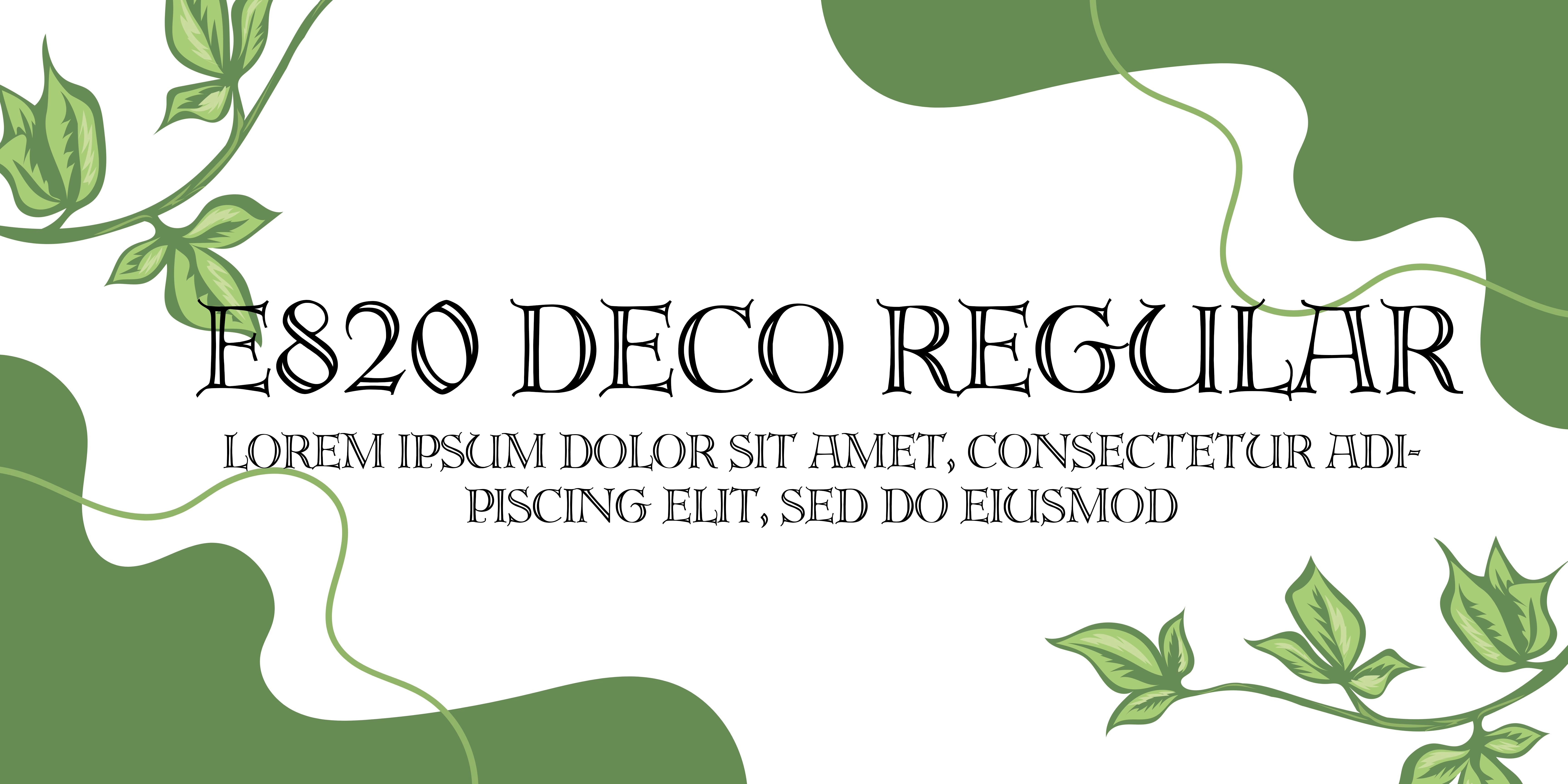 E820 Deco Regular Font | Free Font Download | Download Thousands of Fonts for Free Sample Image