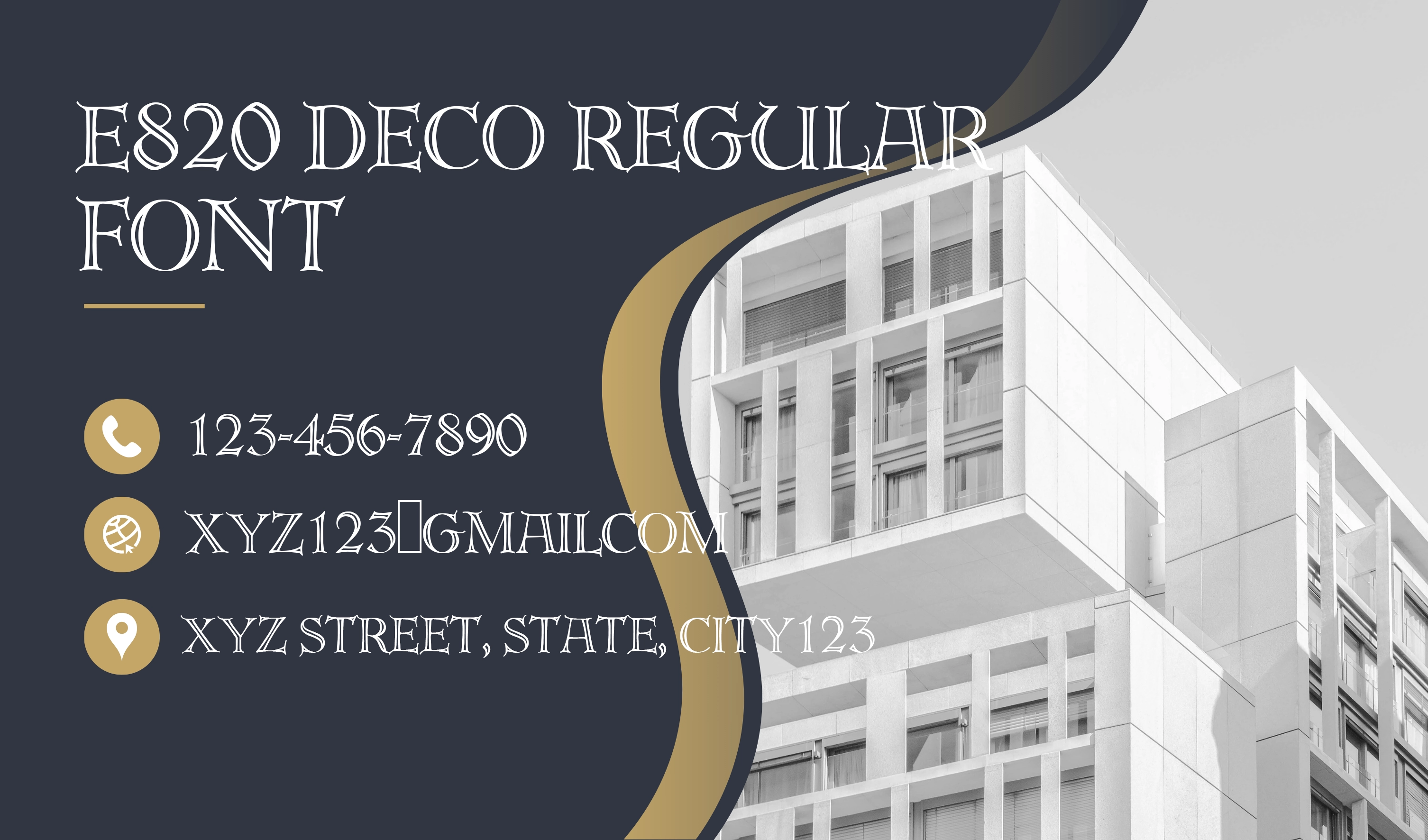 E820 Deco Regular Font | Free Font Download | Download Thousands of Fonts for Free Sample Image