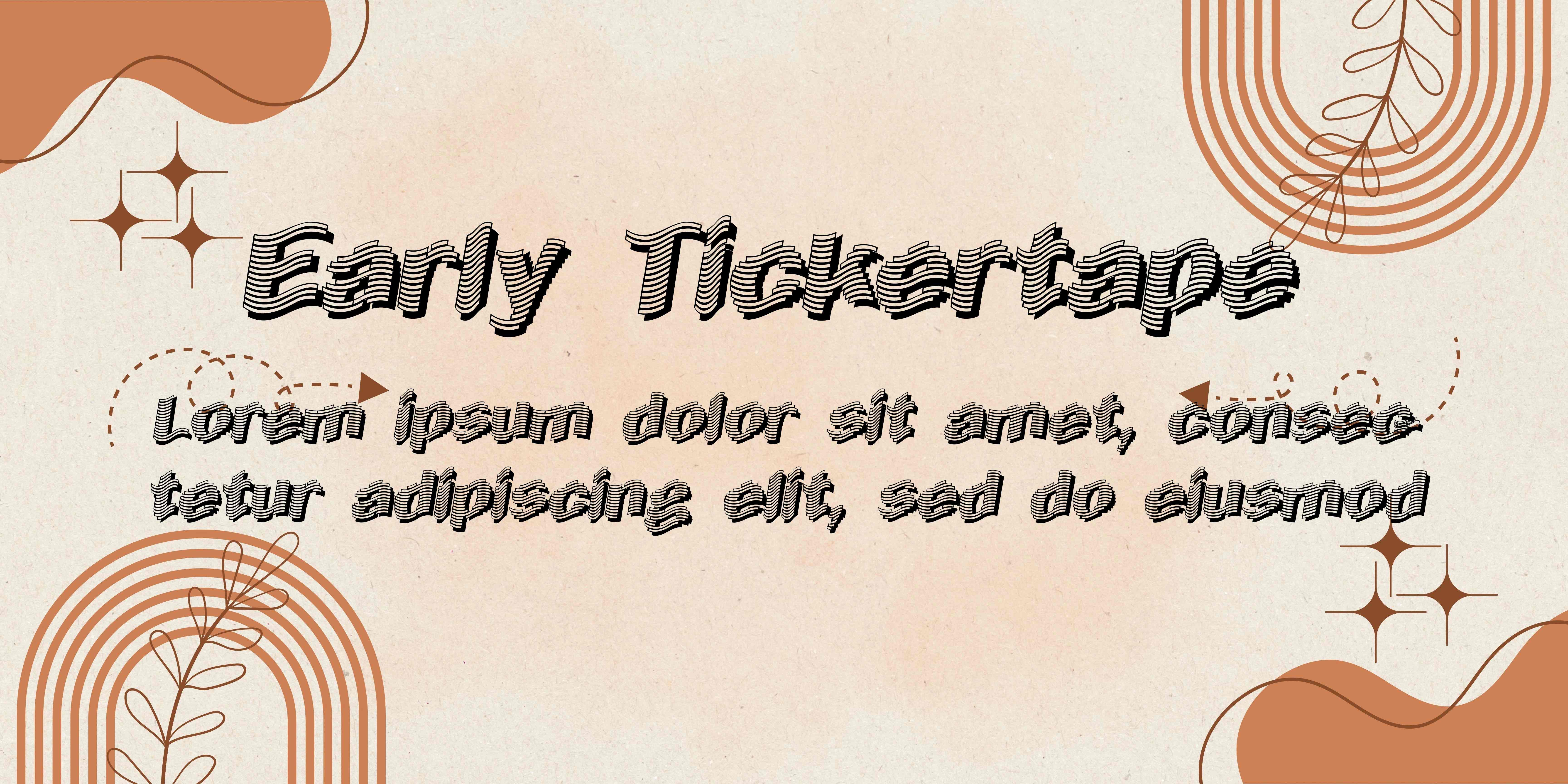 Early Tickertape Font | Free Font Download | Download Thousands of Fonts for Free Sample Image