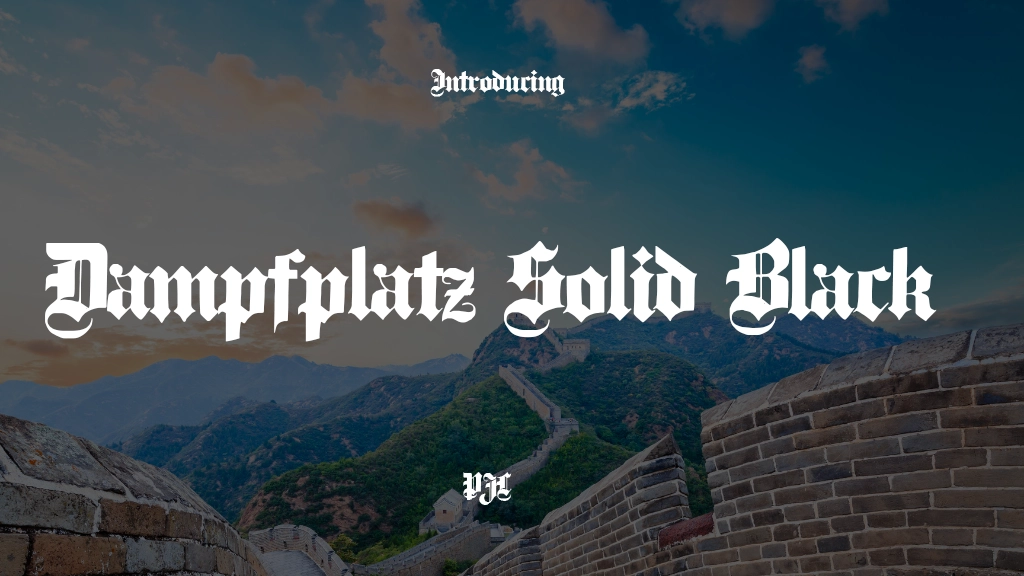 Dampfplatz Solid Black Font | Free Font Download | Download Thousands of Fonts for Free Sample Image