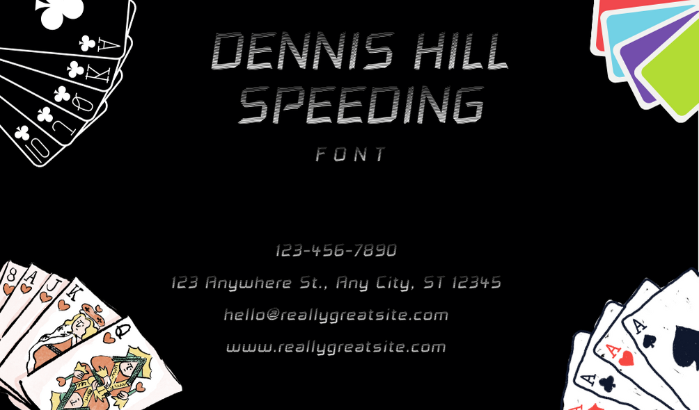 Dennis Hill Speeding Schriftart | Kostenloser Schriftart-Download | Tausende Schriftarten kostenlos herunterladen Sample Image